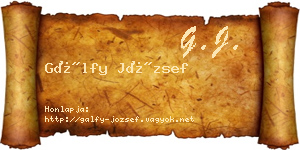 Gálfy József névjegykártya